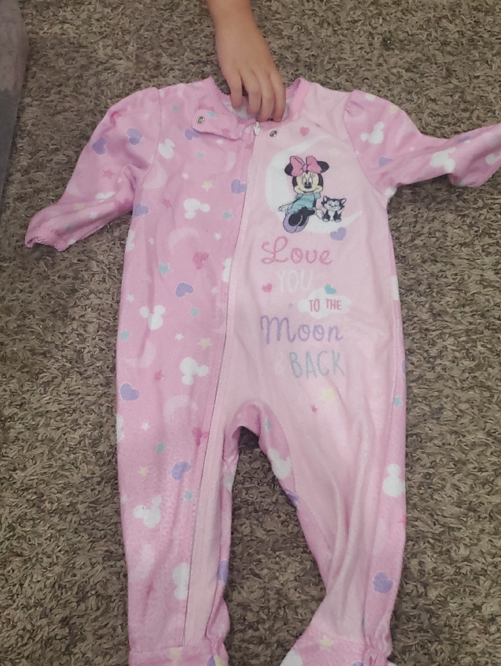 Disney Pink Minnie Mouse Fleece Footed One-Piece